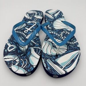 Vera Bradley Shore Enough Nautical Flip Flops Size Large 9-10 25849-11529L New